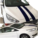 Faixas Duplas Capô Carro Adesivos Sport Racing Acessórios