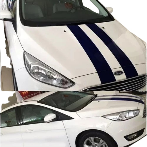 Faixas Duplas Capô Carro Adesivos Sport Racing Acessórios