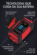 Carregador Inteligente 12V com Reparo de Pulso e Display LCD