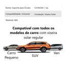 Suporte para Óculos Multifuncional Viseira Solar de Carro Óculos de Sol Organizador