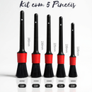 Kit de Lavagem Automotiva Flanela de Microfibra 30x40cm + Luva Microfibra + 05 Pincel Detalhamento