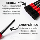 Kit de Lavagem Automotiva Flanela de Microfibra 30x40cm + Luva Microfibra + 05 Pincel Detalhamento