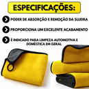 Kit de Lavagem Automotiva Flanela de Microfibra 30x40cm + Luva Microfibra + 05 Pincel Detalhamento