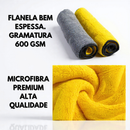 Kit de Lavagem Automotiva Flanela de Microfibra 30x40cm + Luva Microfibra + 05 Pincel Detalhamento