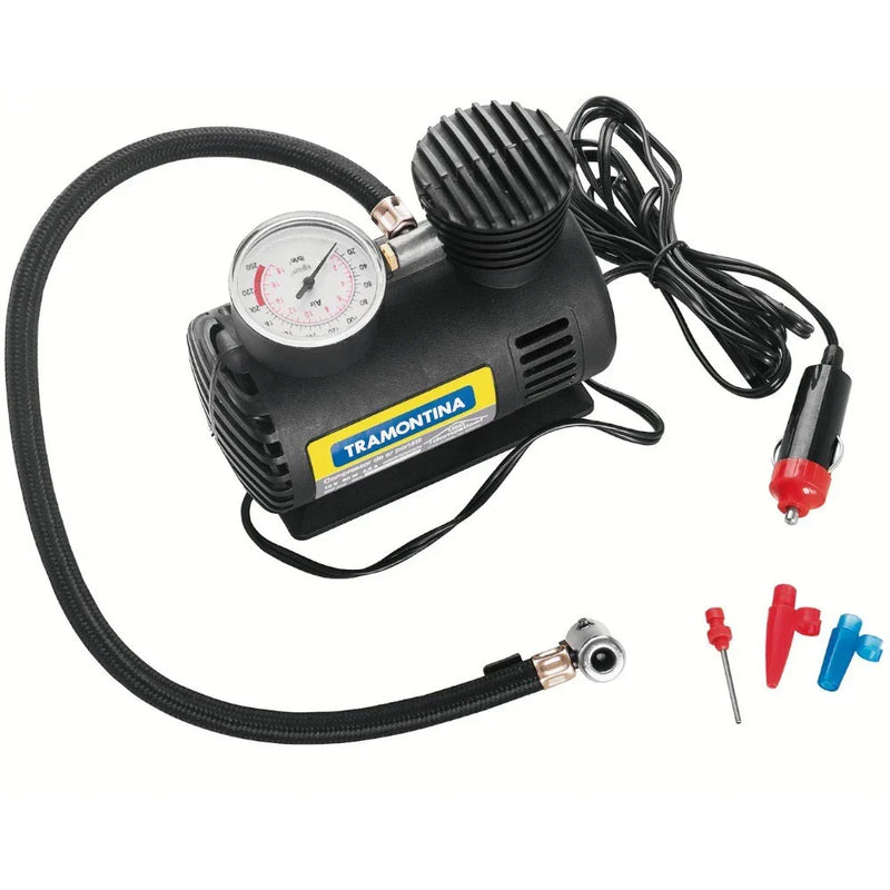 Compressor de ar portátil p/ carro 300psi 50W 12V Tramontina